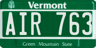 VT license plate AIR763