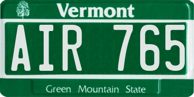 VT license plate AIR765