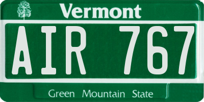 VT license plate AIR767