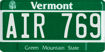 VT license plate AIR769