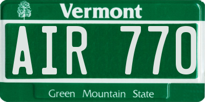 VT license plate AIR770