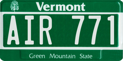 VT license plate AIR771