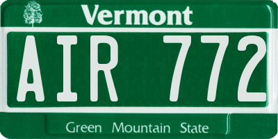 VT license plate AIR772