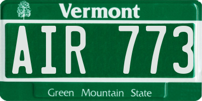 VT license plate AIR773