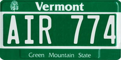 VT license plate AIR774