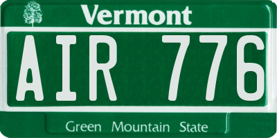 VT license plate AIR776