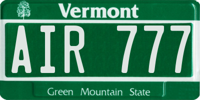 VT license plate AIR777