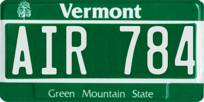 VT license plate AIR784