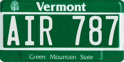VT license plate AIR787