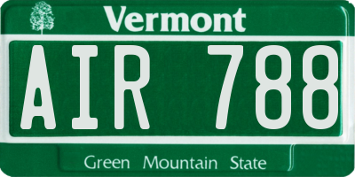 VT license plate AIR788