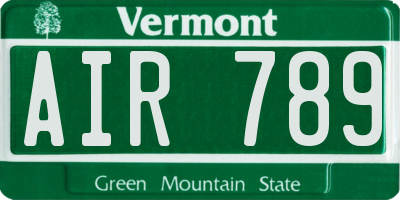 VT license plate AIR789