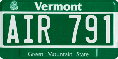 VT license plate AIR791