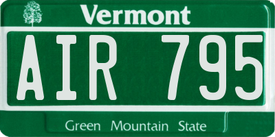 VT license plate AIR795