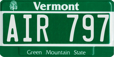 VT license plate AIR797