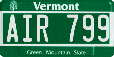 VT license plate AIR799