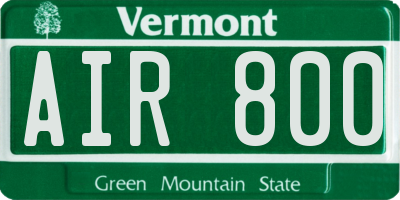 VT license plate AIR800