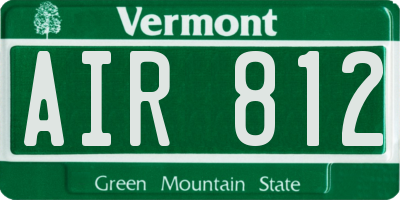 VT license plate AIR812