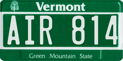 VT license plate AIR814