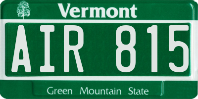 VT license plate AIR815