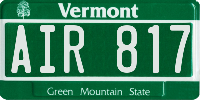 VT license plate AIR817