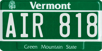 VT license plate AIR818