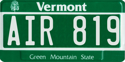 VT license plate AIR819