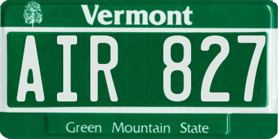 VT license plate AIR827