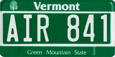 VT license plate AIR841