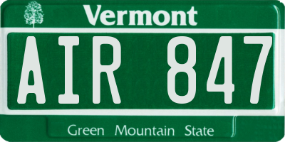 VT license plate AIR847