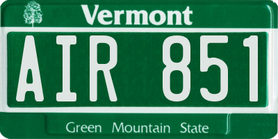 VT license plate AIR851