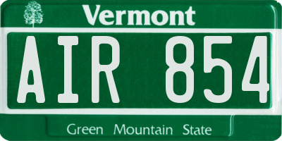 VT license plate AIR854