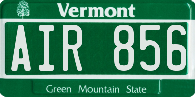 VT license plate AIR856