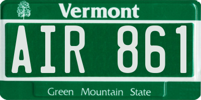 VT license plate AIR861