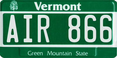VT license plate AIR866