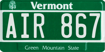 VT license plate AIR867