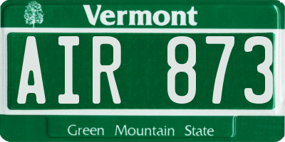 VT license plate AIR873