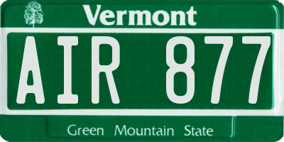 VT license plate AIR877
