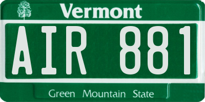 VT license plate AIR881
