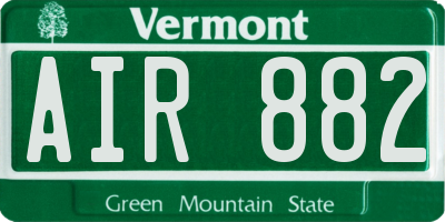 VT license plate AIR882