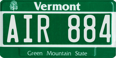 VT license plate AIR884