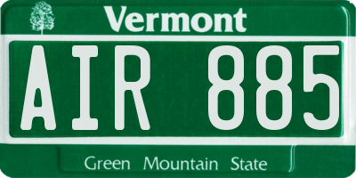 VT license plate AIR885