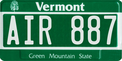 VT license plate AIR887