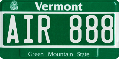 VT license plate AIR888