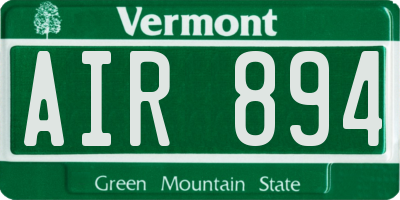 VT license plate AIR894