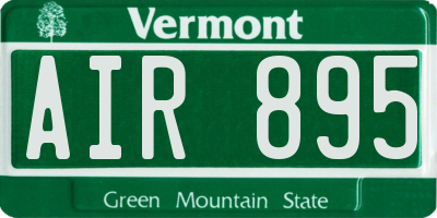 VT license plate AIR895