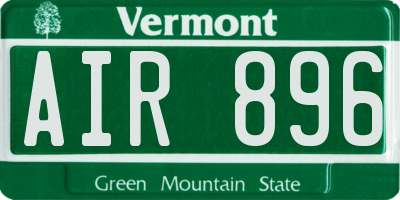 VT license plate AIR896
