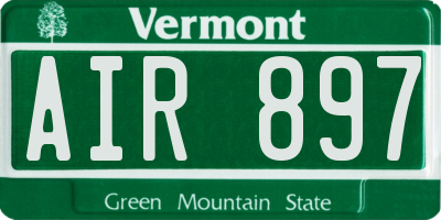 VT license plate AIR897