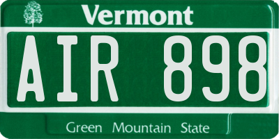 VT license plate AIR898