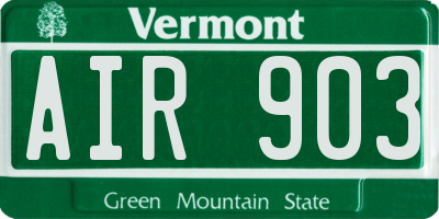 VT license plate AIR903
