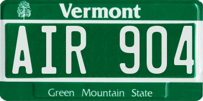 VT license plate AIR904